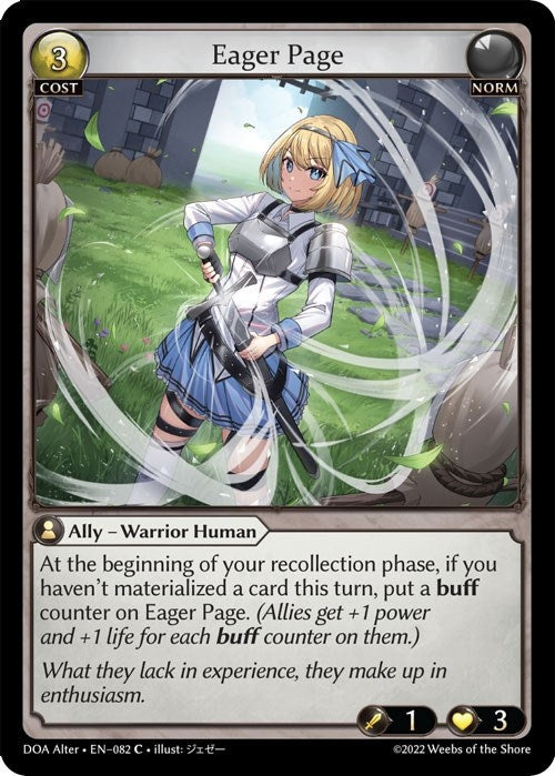 Image for Eager Page (082) (Dawn of Ashes Alter Edition) - Grand Archive TCG