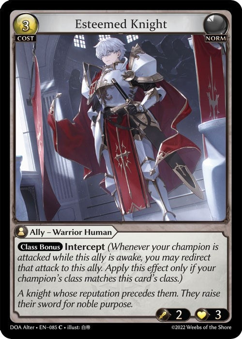 Image for Esteemed Knight (085) (Dawn of Ashes Alter Edition) - Grand Archive TCG