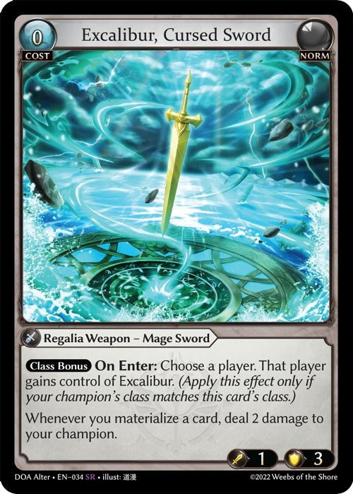 Image for Excalibur, Cursed Sword (034) (Dawn of Ashes Alter Edition) - Grand Archive TCG