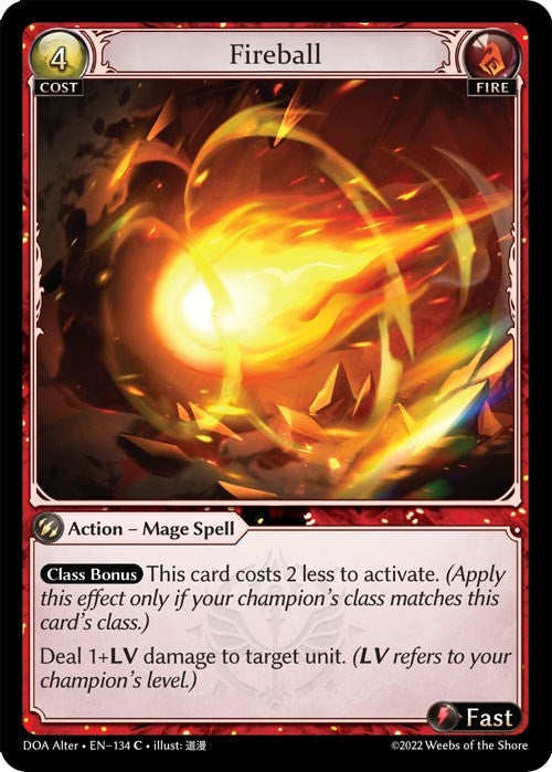 Image for Fireball (134) (Dawn of Ashes Alter Edition) - Grand Archive TCG