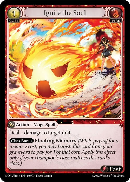 Image for Ignite the Soul (140) (Dawn of Ashes Alter Edition) - Grand Archive TCG
