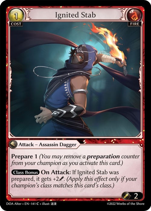Image for Ignited Stab (141) (Dawn of Ashes Alter Edition) - Grand Archive TCG