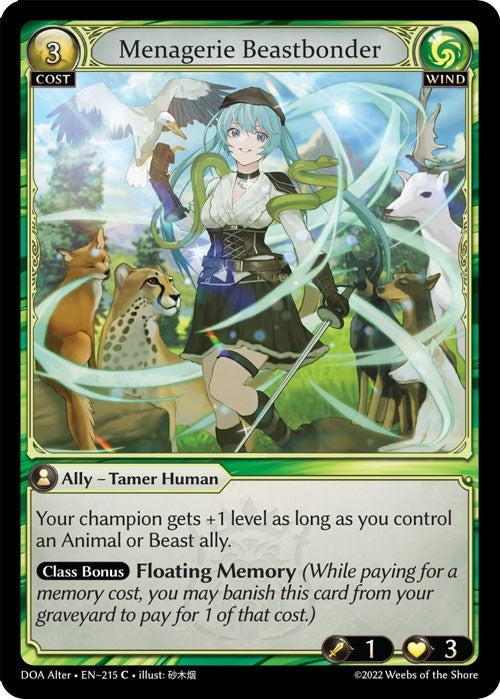 Image for Menagerie Beastbonder (215) (Dawn of Ashes Alter Edition) - Grand Archive TCG