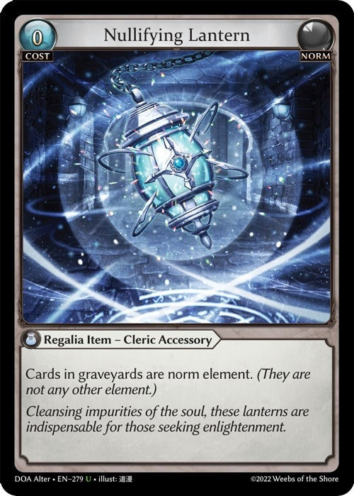 Image for Nullifying Lantern (279) (Dawn of Ashes Alter Edition) - Grand Archive TCG