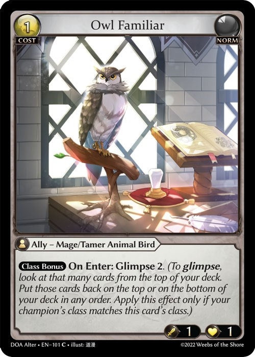 Image for Owl Familiar (101) (Dawn of Ashes Alter Edition) - Grand Archive TCG