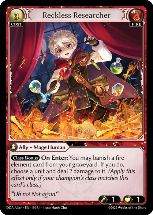 Image for Reckless Researcher (150) (Dawn of Ashes Alter Edition) - Grand Archive TCG