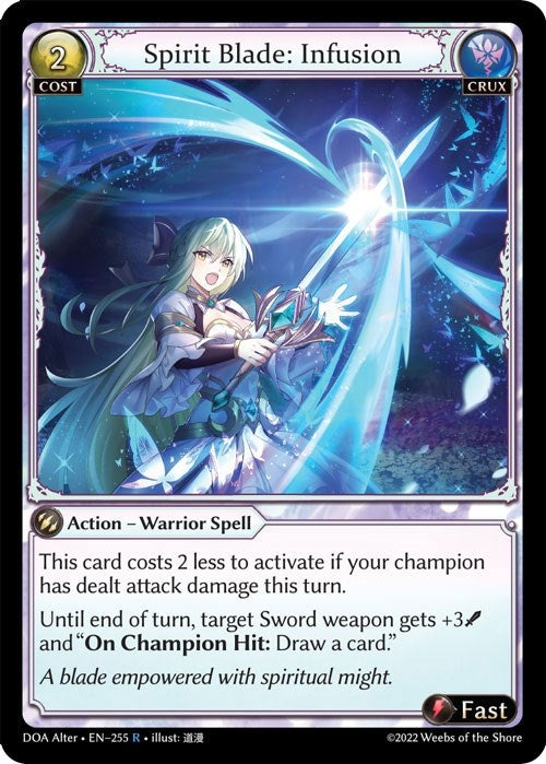 Image for Spirit Blade: Infusion (255) (Dawn of Ashes Alter Edition) - Grand Archive TCG