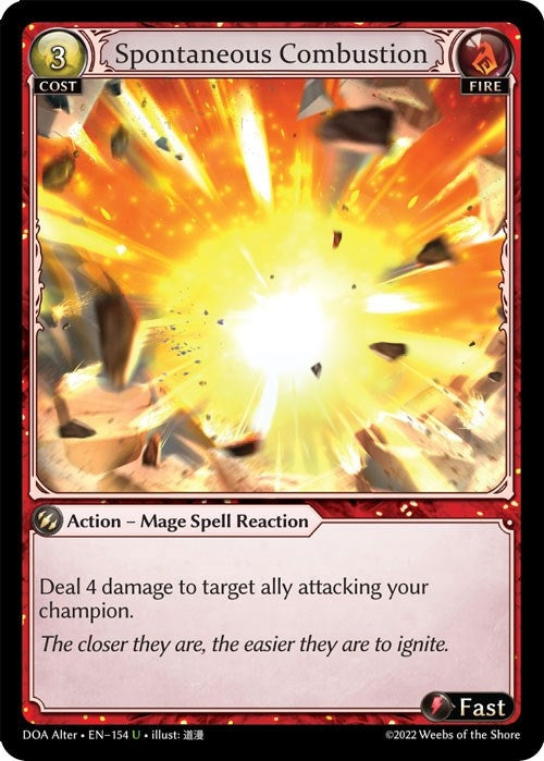 Image for Spontaneous Combustion (154) (Dawn of Ashes Alter Edition) - Grand Archive TCG