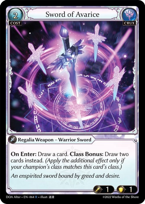 Image for Sword of Avarice (064) (Dawn of Ashes Alter Edition) - Grand Archive TCG
