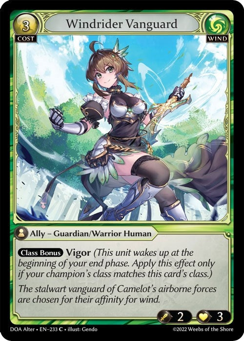 Image for Windrider Vanguard (233) (Dawn of Ashes Alter Edition) - Grand Archive TCG