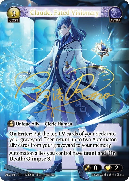 Image for Claude, Fated Visionary (CSR) (ALC1E) (182) (Alchemical Revolution) - Grand Archive TCG