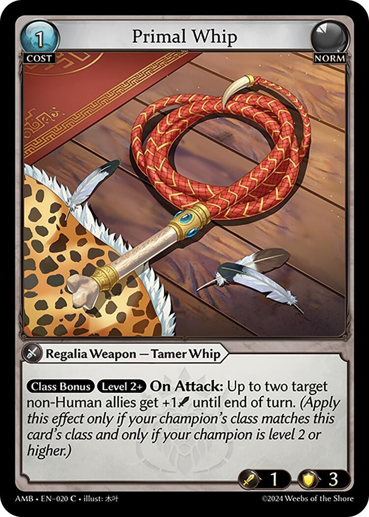 Image for Primal Whip (020) (Mortal Ambition) - Grand Archive TCG