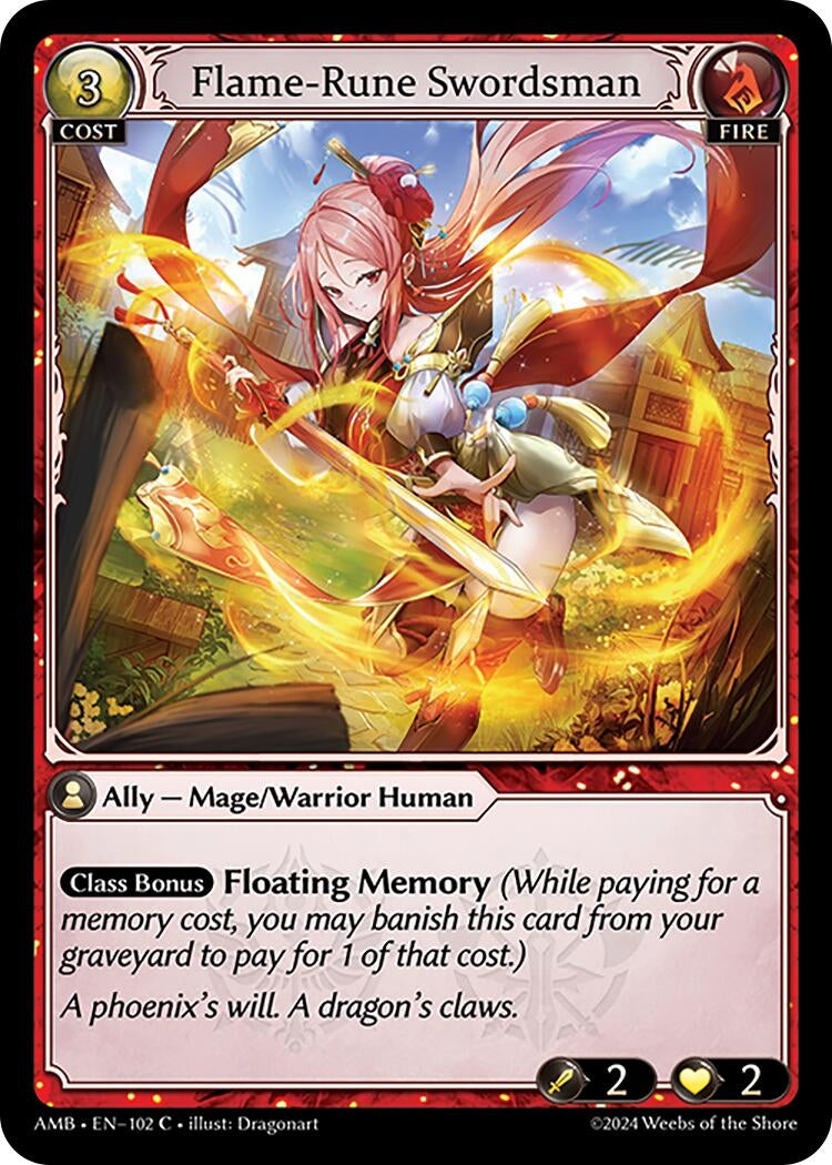 Image for Flame-Rune Swordsman (102) (Mortal Ambition) - Grand Archive TCG