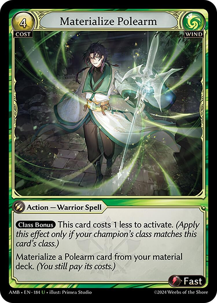 Image for Materialize Polearm (184) (Mortal Ambition) - Grand Archive TCG