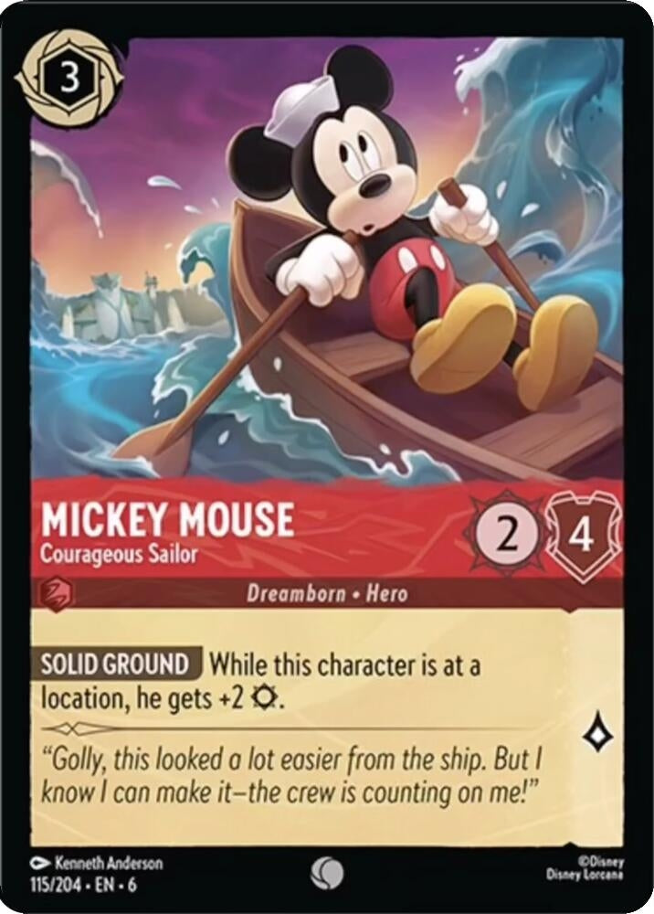 Image for Mickey Mouse - Courageous Sailor (115/204) (Azurite Sea) - Disney Lorcana