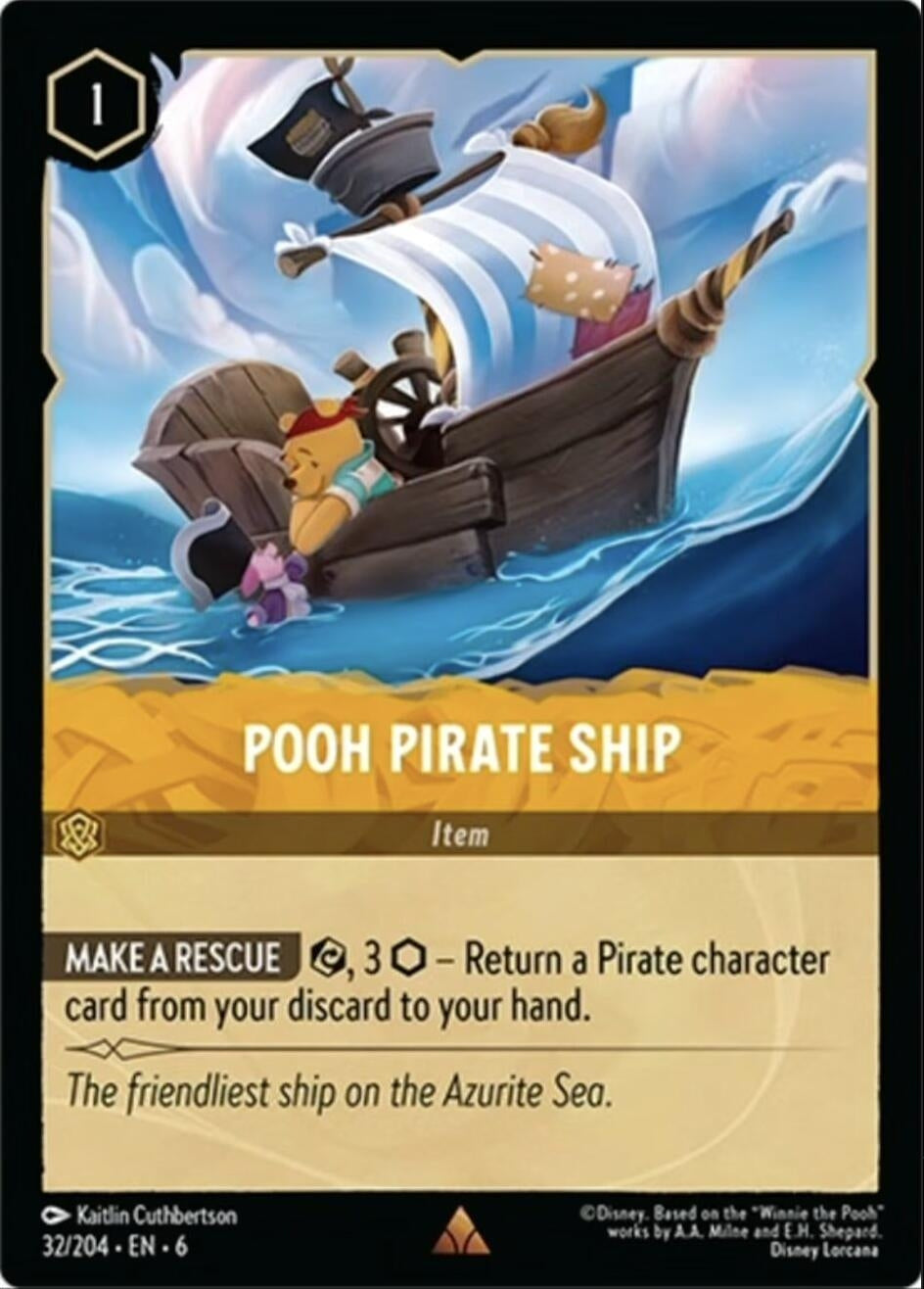 Image for Pooh Pirate Ship (32/204) (Azurite Sea) - Disney Lorcana