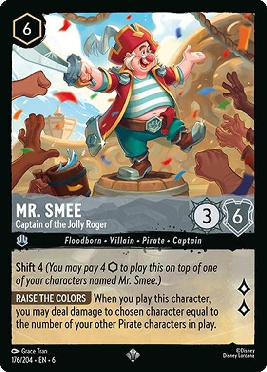 Image for Mr. Smee - Captain of the Jolly Roger (176/204) (Azurite Sea) - Disney Lorcana