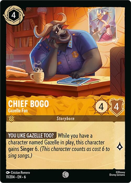 Image for Chief Bogo - Gazelle Fan (11/204) (Azurite Sea) - Disney Lorcana