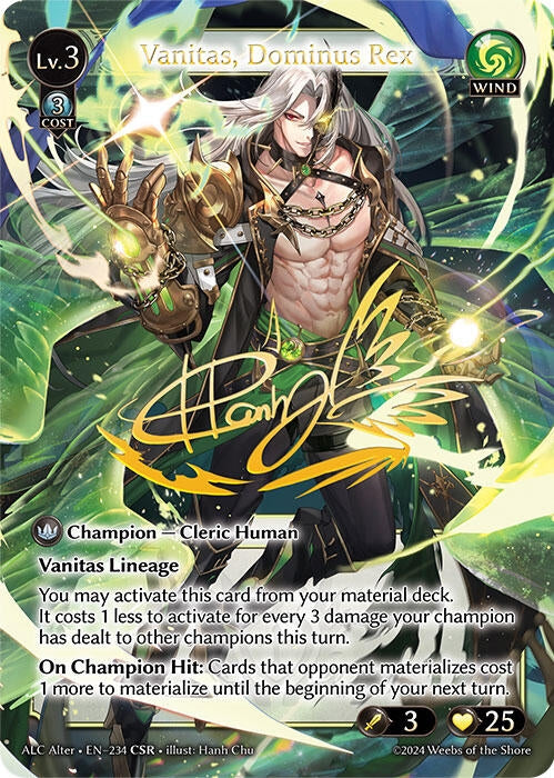 Image for Vanitas, Dominus Rex (CSR) (234) (Alchemical Revolution Alter Edition) - Grand Archive TCG