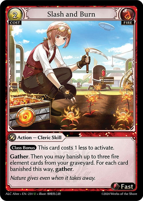 Image for Slash and Burn (231) (Alchemical Revolution Alter Edition) - Grand Archive TCG