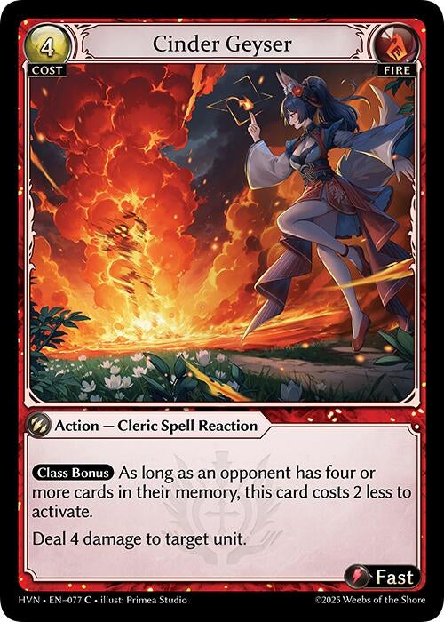 Image for Cinder Geyser (077) (Abyssal Heaven) - Grand Archive TCG