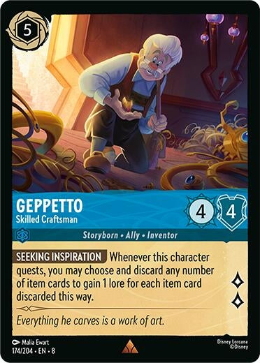 Image for Geppetto - Skilled Craftsman (174/204) (Reign of Jafar) - Disney Lorcana