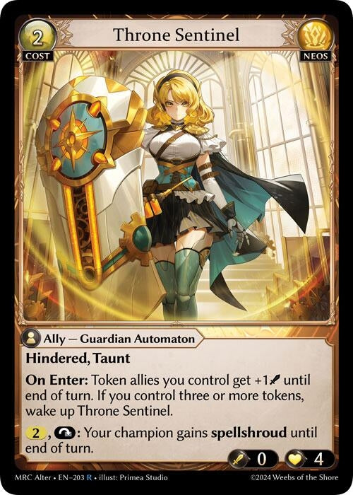 Image for Throne Sentinel (203) (Mercurial Heart Alter Edition) - Grand Archive TCG