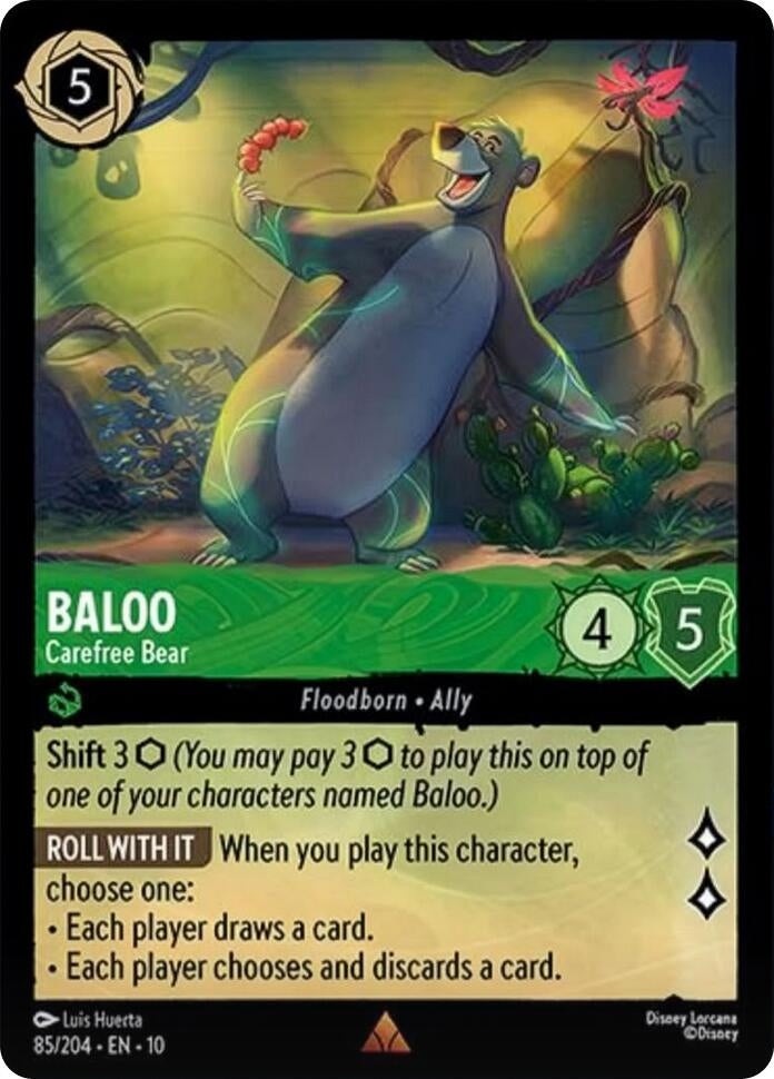Image for Baloo - Carefree Bear (85/204) (Whispers in the Well) - Disney Lorcana