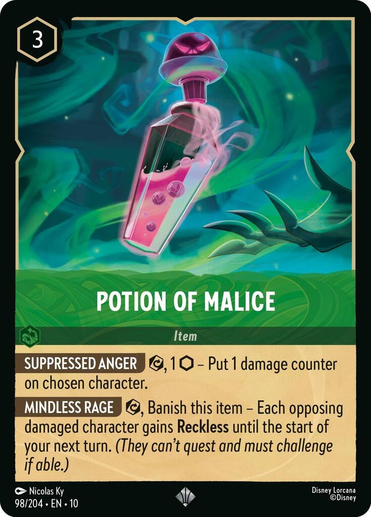Image for Potion of Malice (98/204) (Whispers in the Well) - Disney Lorcana