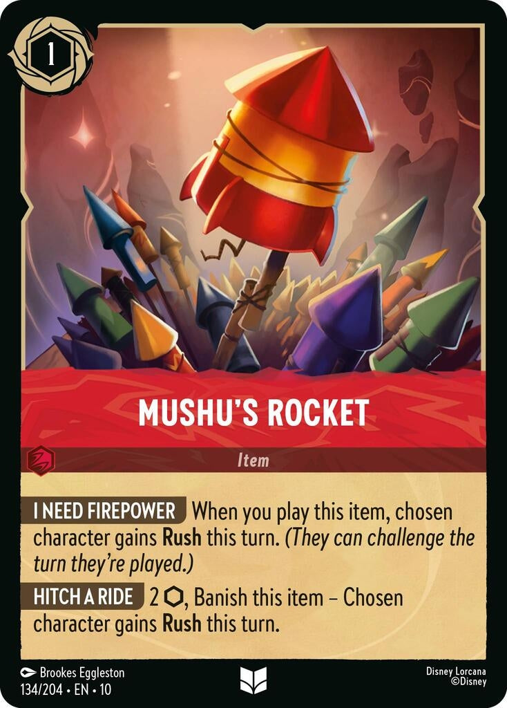 Image for Mushu's Rocket (134/204) (Whispers in the Well) - Disney Lorcana