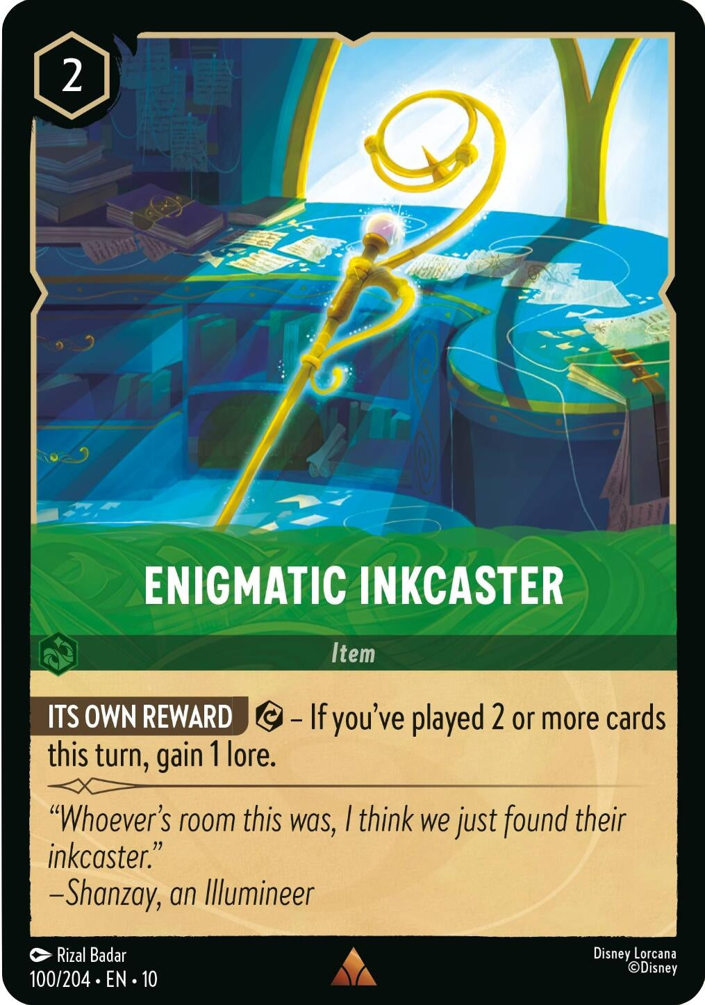 Image for Enigmatic Inkcaster (100/204) (Whispers in the Well) - Disney Lorcana