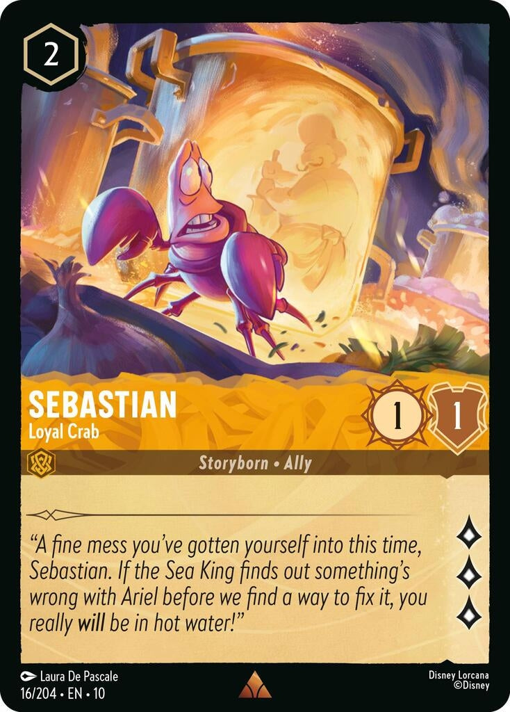 Image for Sebastian - Loyal Crab (16/204) (Whispers in the Well) - Disney Lorcana