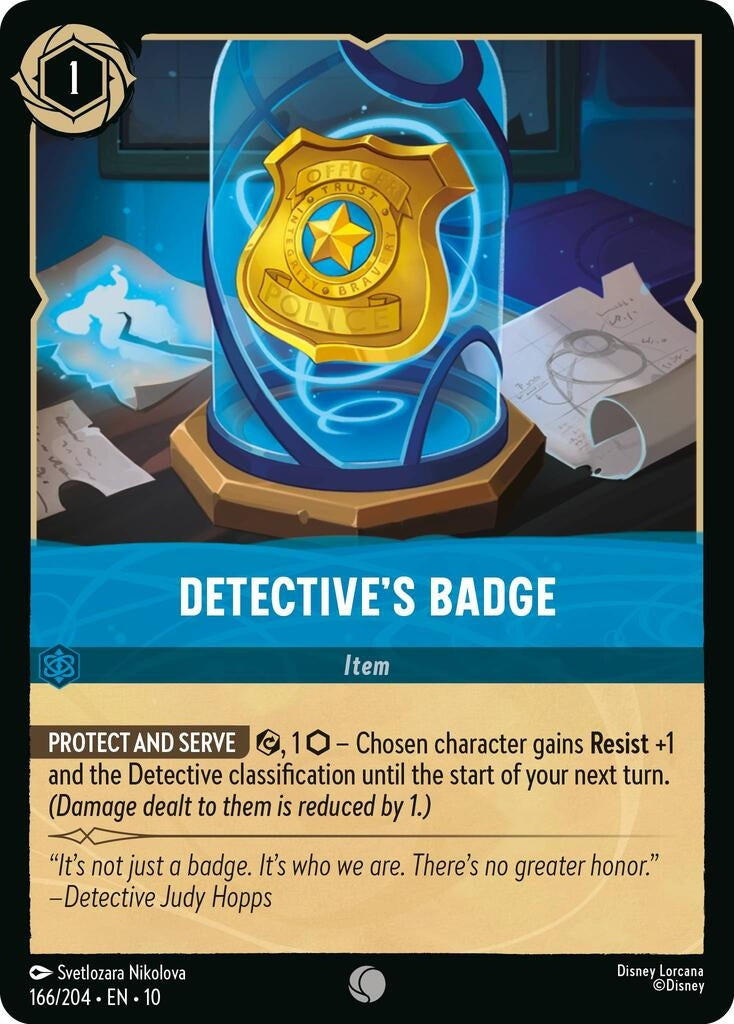 Image for Detective's Badge (166/204) (Whispers in the Well) - Disney Lorcana