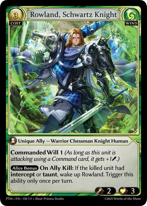 Image for Rowland, Schwartz Knight (150) (Phantom Monarchs) - Grand Archive TCG