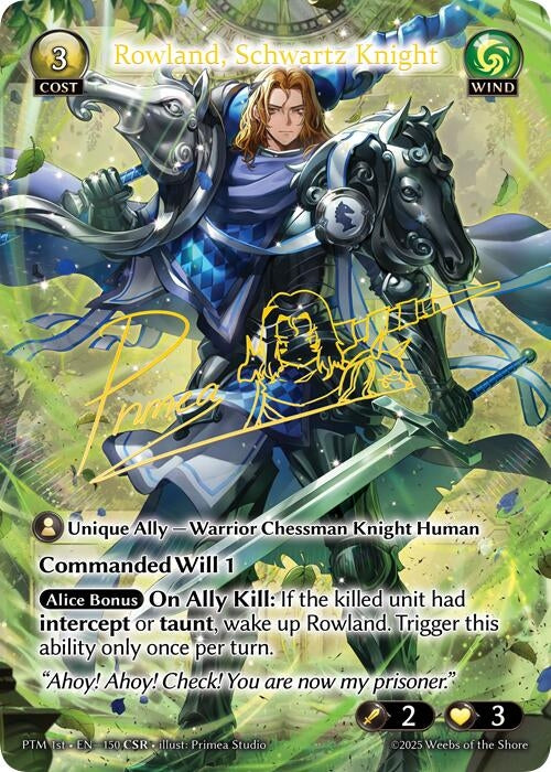 Image for Rowland, Schwartz Knight (CSR) (150) (Phantom Monarchs) - Grand Archive TCG