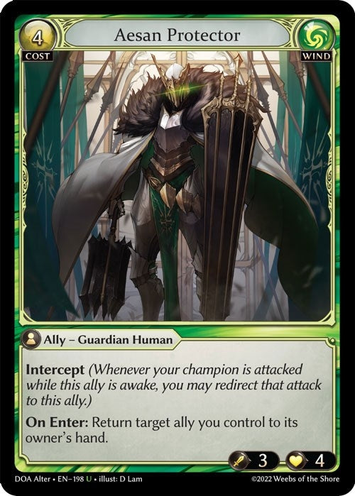 Image for Aesan Protector (198) (Dawn of Ashes Alter Edition) - Grand Archive TCG