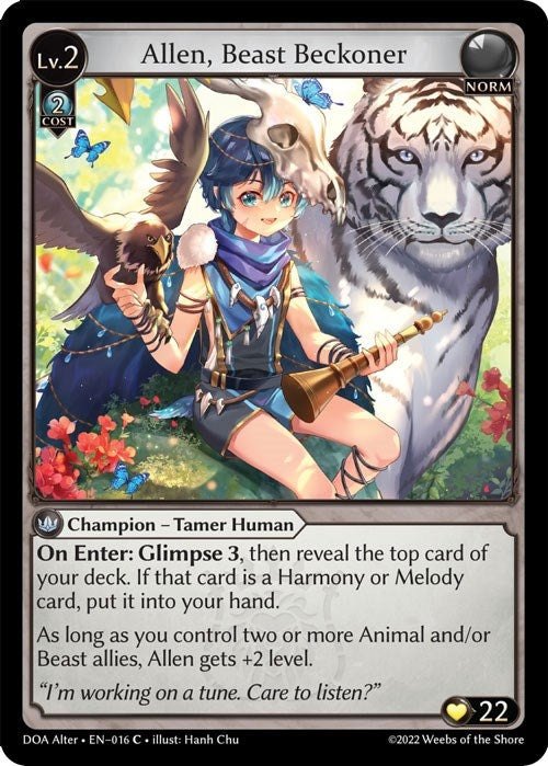 Image for Allen, Beast Beckoner (016) (Dawn of Ashes Alter Edition) - Grand Archive TCG