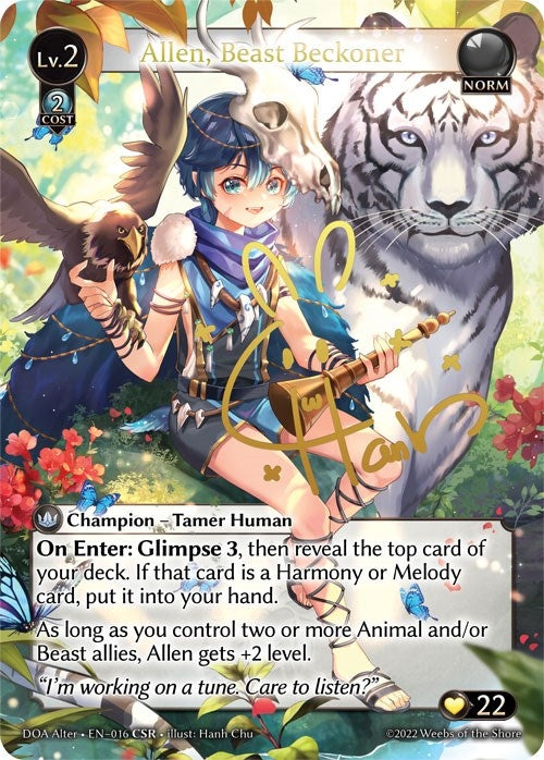 Image for Allen, Beast Beckoner (CSR) (016) (Dawn of Ashes Alter Edition) - Grand Archive TCG