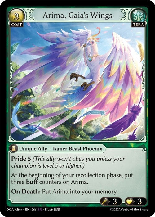 Image for Arima, Gaia's Wings (266) (Dawn of Ashes Alter Edition) - Grand Archive TCG