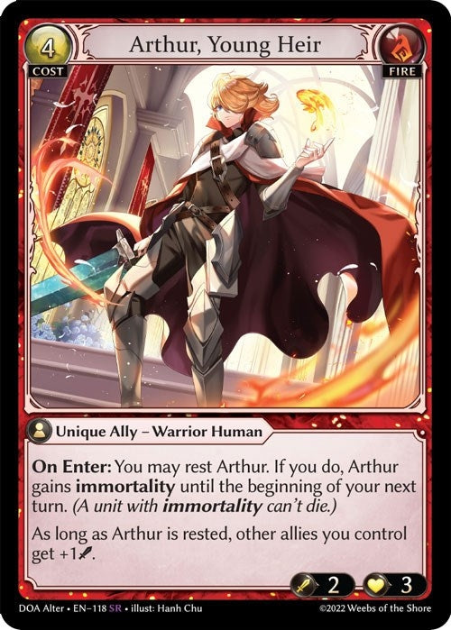 Image for Arthur, Young Heir (118) (Dawn of Ashes Alter Edition) - Grand Archive TCG