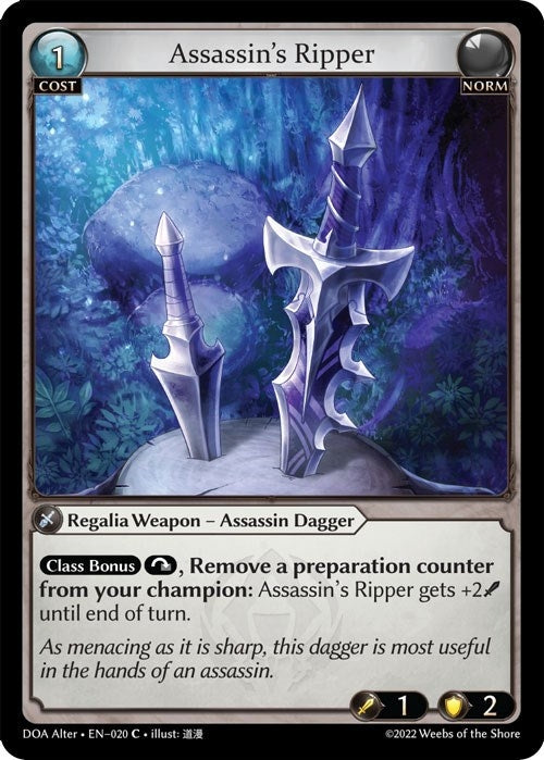 Image for Assassin's Ripper (020) (Dawn of Ashes Alter Edition) - Grand Archive TCG