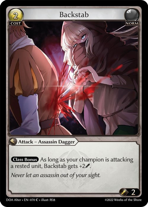 Image for Backstab (070) (Dawn of Ashes Alter Edition) - Grand Archive TCG