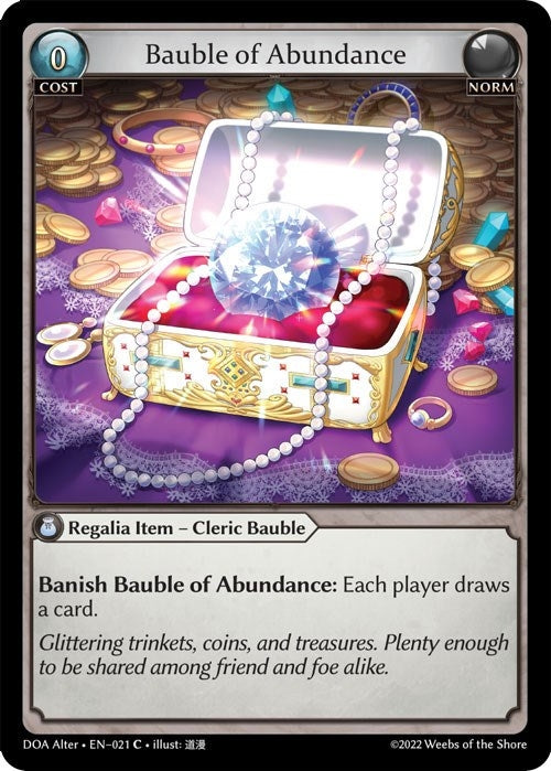 Image for Bauble of Abundance (021) (Dawn of Ashes Alter Edition) - Grand Archive TCG