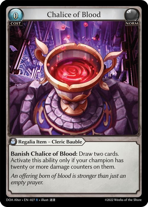 Image for Chalice of Blood (027) (Dawn of Ashes Alter Edition) - Grand Archive TCG