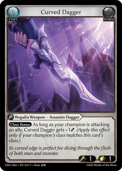 Image for Curved Dagger (031) (Dawn of Ashes Alter Edition) - Grand Archive TCG