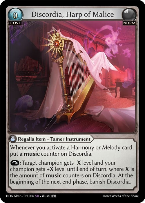 Image for Discordia, Harp of Malice (032) (Dawn of Ashes Alter Edition) - Grand Archive TCG