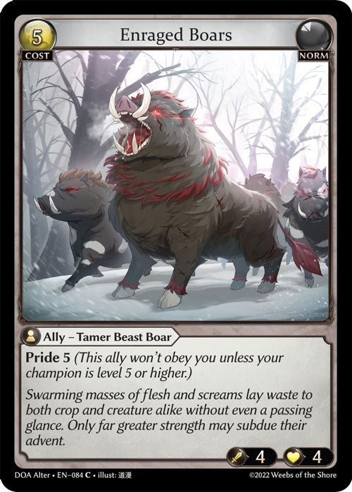 Image for Enraged Boars (084) (Dawn of Ashes Alter Edition) - Grand Archive TCG