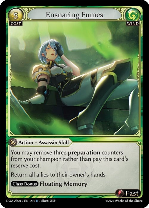 Image for Ensnaring Fumes (210) (Dawn of Ashes Alter Edition) - Grand Archive TCG