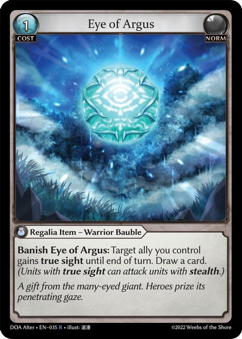 Image for Eye of Argus (035) (Dawn of Ashes Alter Edition) - Grand Archive TCG
