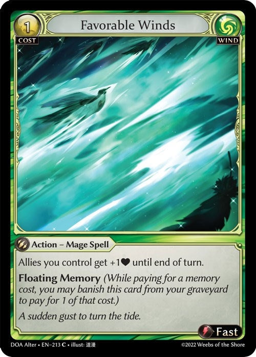 Image for Favorable Winds (213) (Dawn of Ashes Alter Edition) - Grand Archive TCG